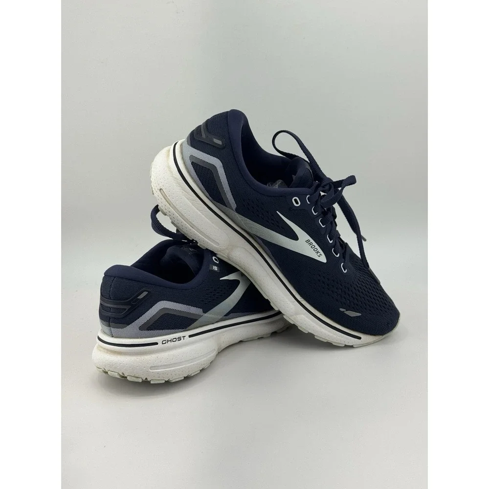 Brooks Womens Ghost 15 1203801B450 Blue White Running Shoes Sneakers Size 7.5